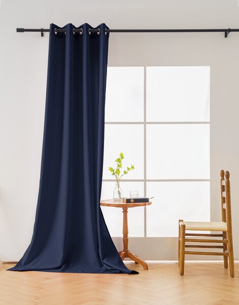 Záves OXFORD LIGHT 140x250 cm, tmavomodrý Zavesenie: Riasiaca páska