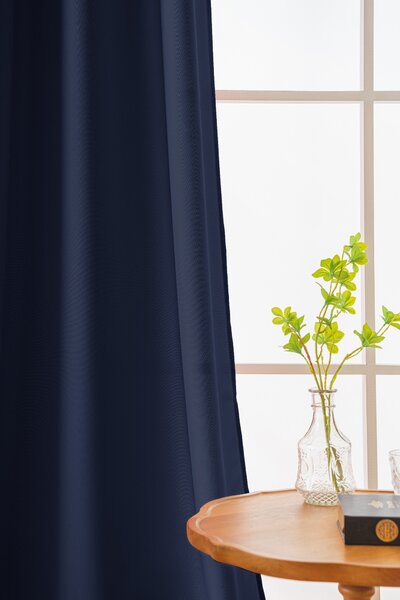 Záves OXFORD LIGHT 140x250 cm, tmavomodrý Zavesenie: Riasiaca páska