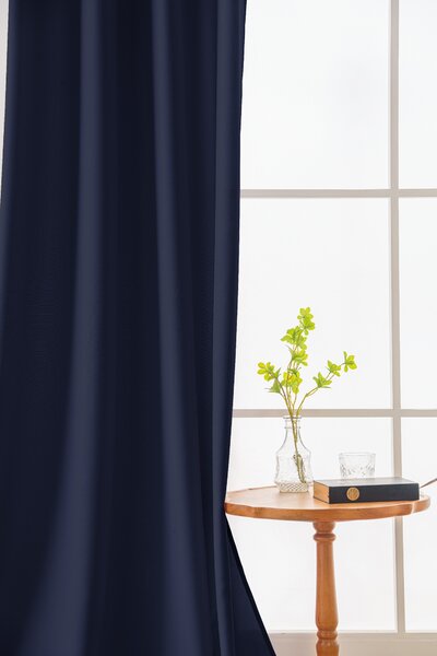 Záves OXFORD LIGHT 140x250 cm, tmavomodrý Zavesenie: Riasiaca páska