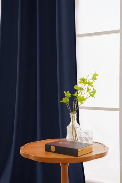 Záves OXFORD LIGHT 140x250 cm, tmavomodrý Zavesenie: Riasiaca páska