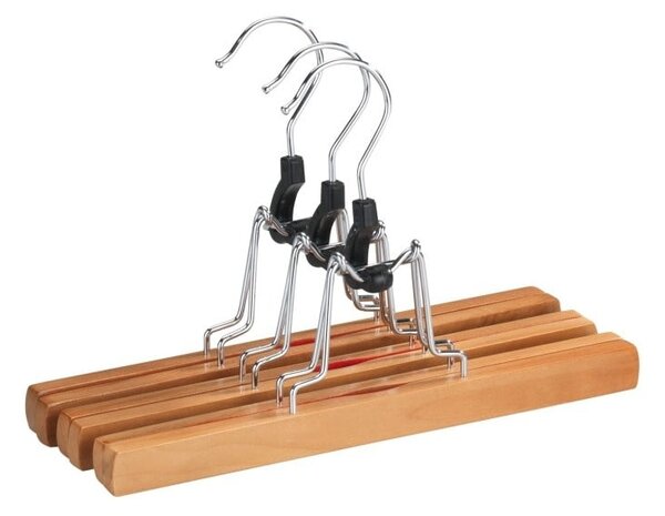 Súprava 3 drevených vešiakov na nohavice Wenko Clamping Hanger