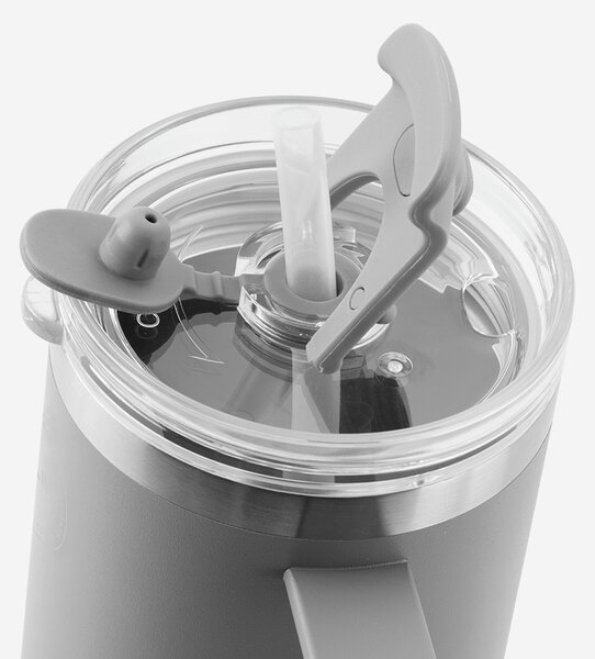 Termopohár so slamkou 885 ml Light Grey AYA&IDA