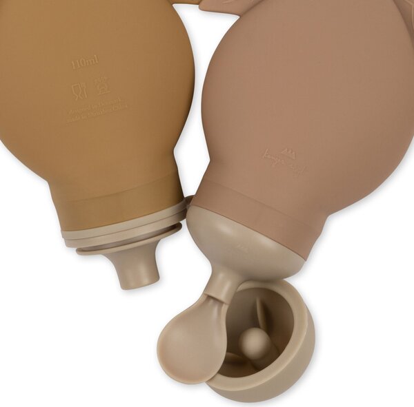 Silikónová fľaša na smoothie (2-pack) Almond/Blush Konges Slojd