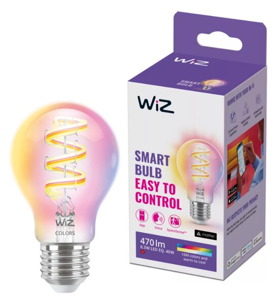 Philips Wiz Colors 8720169072176 LED žiarovka E27 A60 6,3W/470lm 2200-6500K+RGB číra