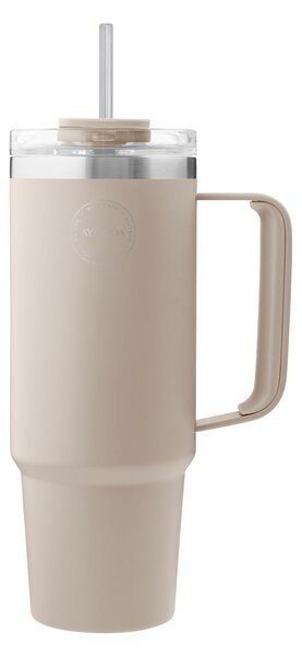 Termopohár so slamkou 885 ml Cream Beige AYA&IDA
