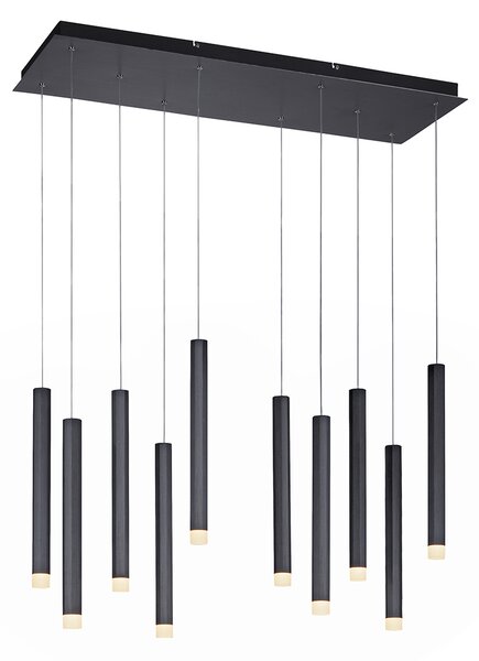 Moderné závesné svietidlo čierne vrátane LED 10 svietidiel - Stanislas
