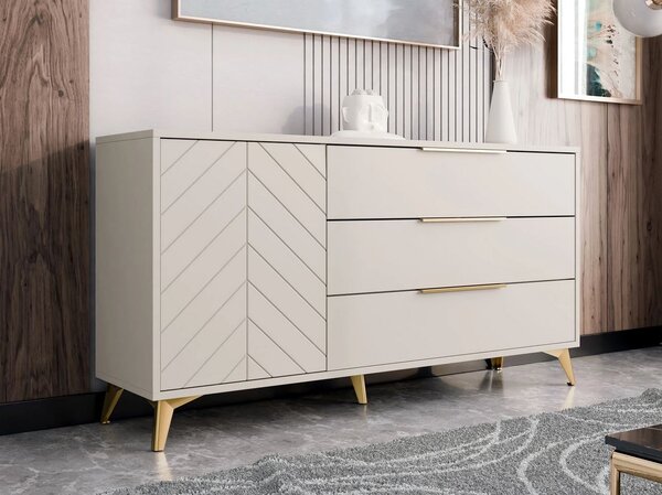 Široká kombinovaná komoda XELA - piesková béžová