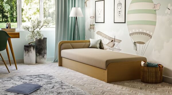 Jednolôžková posteľ PARYS hnedá | 80 x 190 cm Farba: Alova 66, Prevedenie: ľavé