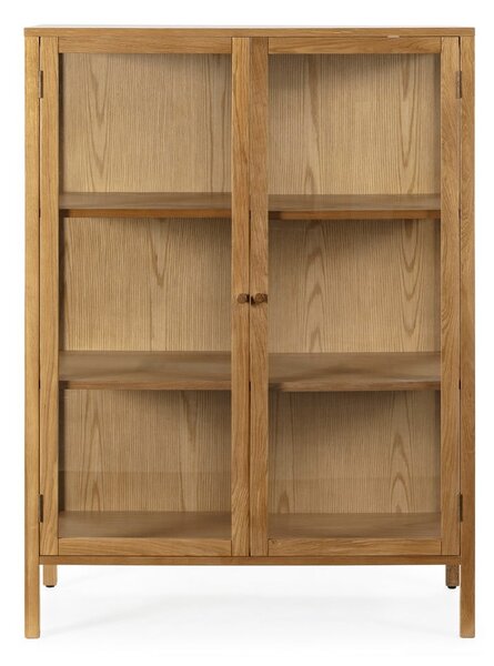 Vitrína v dekore duba v prírodnej farbe 90x126x40 cm Ceci – MOME