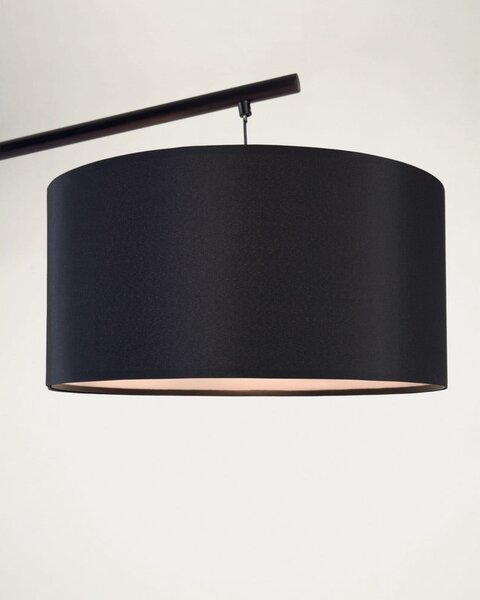 Čierna stojacia lampa s textilným tienidlom (výška 221,5 cm) Ciana – Kave Home