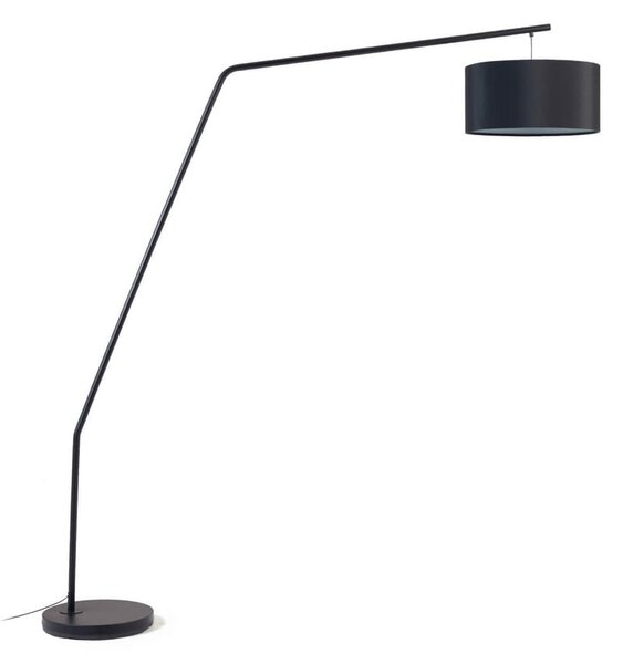 Čierna stojacia lampa s textilným tienidlom (výška 221,5 cm) Ciana – Kave Home