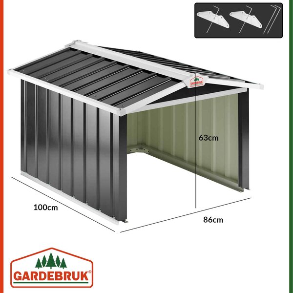 Garáž pre robotickú kosačku 86x100x63 cm - antracit