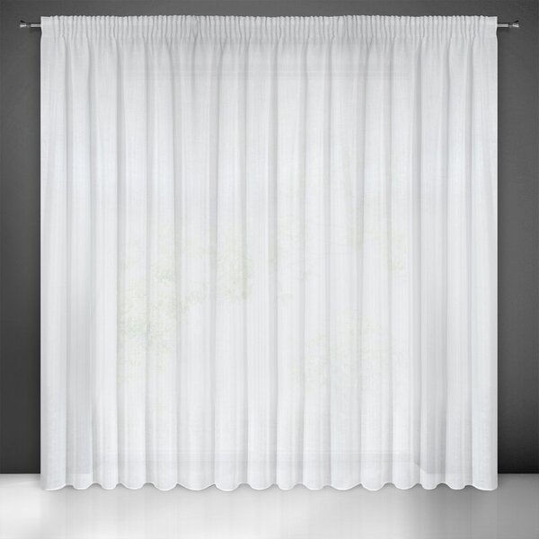 EUROFIRANY Jemná záclona s jemnou štruktúrou dažďových kvapiek 400 cm x 145 cm biela 100 % polyester Rozmer varianty: 400 cm x 250 cm, Farba varianty: Biela