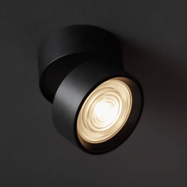 LOOM DESIGN Ray LED stropný bod Ø9,3cm 13W čierny, Čierna, Obývacia izba / jedáleň, Hliník, Moderný, Závesné svietidlo