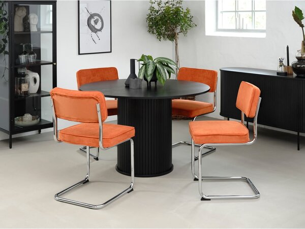 Oranžová menčestrová jedálenská stolička Rupert – Unique Furniture