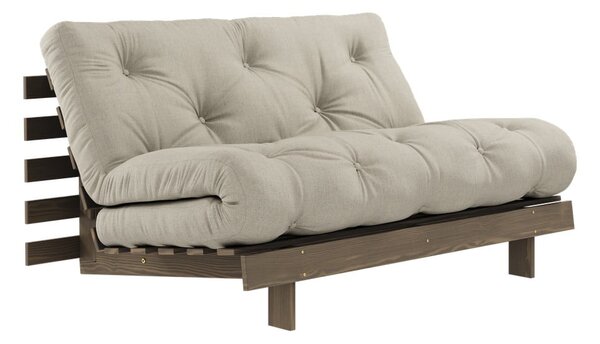 Sivobéžová ľanová rozkladacia pohovka 140 cm Roots Carob – Karup Design