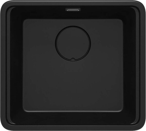 Deante Momi, 1-komorový granitový drez 500x450x230 mm s úsporným sifónom, čierna matná, DEA-ZKM_N10A