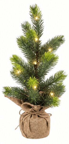 Umelý vianočný stromček LITTLE SPRUCE s LED osvetlením, 37 cm