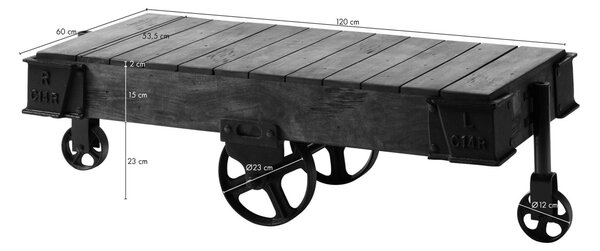 IRON Konferenčný stolík mango 120x60x43, bielený, lakovaný