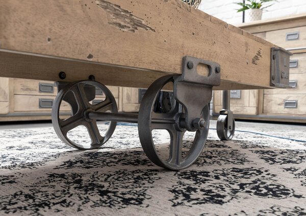 IRON Konferenčný stolík mango 120x60x43, bielený, lakovaný
