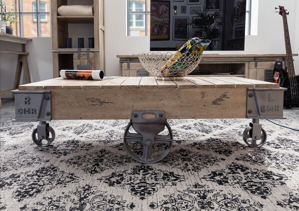 IRON Konferenčný stolík mango 120x60x43, bielený, lakovaný
