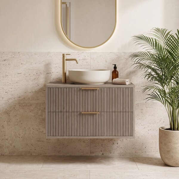 Kúpeľňová skrinka pod umývadlo Rea Mono 80cm Grey Oak
