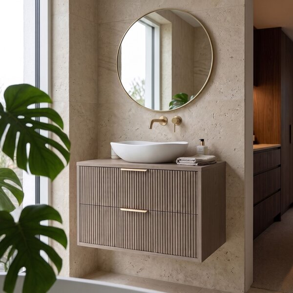 Kúpeľňová skrinka pod umývadlo Rea Mono 80cm Grey Oak