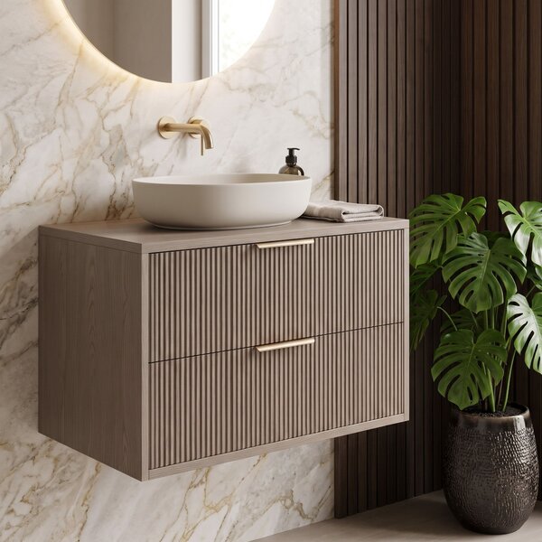 Kúpeľňová skrinka pod umývadlo Rea Mono 80cm Grey Oak