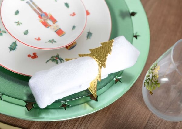 FEDORA Home Obruče na servítky Stromček, set 4 ks