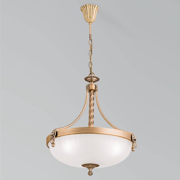 Tradičná závesná lampa Noam, 44 cm, Hnedá / staromosadz, Obývacia izba / jedáleň, kov, Starožitný, Závesné svietidlo