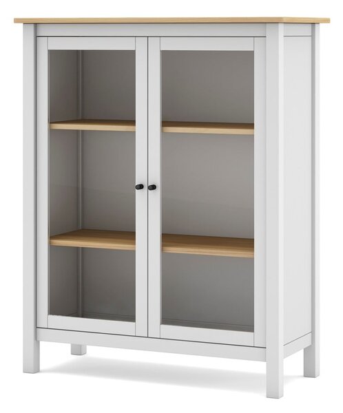 Biela/prírodná vitrína z borovicového dreva 90x110 cm Misti – Marckeric