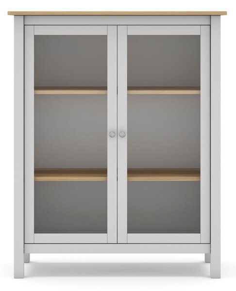 Biela/prírodná vitrína z borovicového dreva 90x110 cm Misti – Marckeric