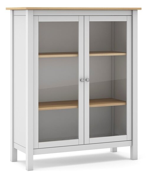 Biela/prírodná vitrína z borovicového dreva 90x110 cm Misti – Marckeric