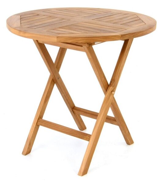 Divero 2211 guľatý záhradný stolík z tíkového dreva, Ø 80 cm