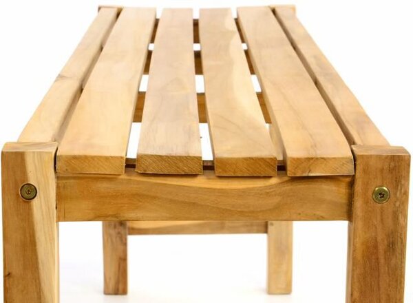 Záhradný set lavíc a stola DIVERO - neošetrené teakové drevo - 135 cm