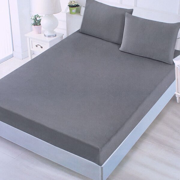 Bavlnené prestieradlo na postel 180x200+25cm tmavošedé (Prestieradlo na matrac 180x200cm s výškou 25cm)