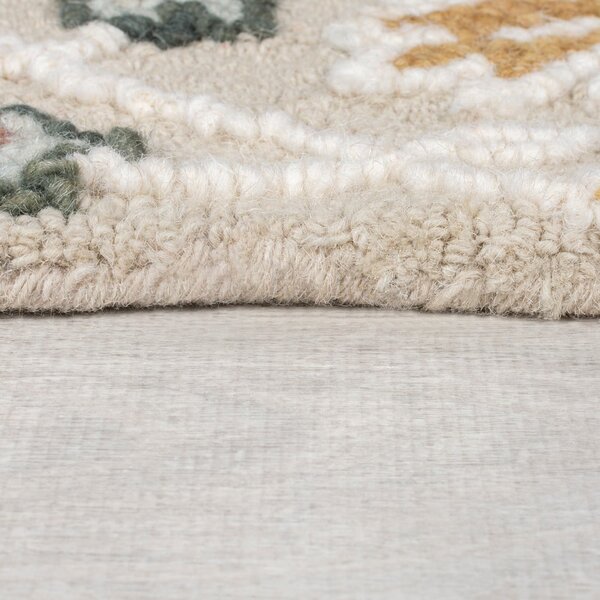 Svetloružový ručne tkaný vlnený koberec 120x170 cm Daphne Shaped Floral – Flair Rugs