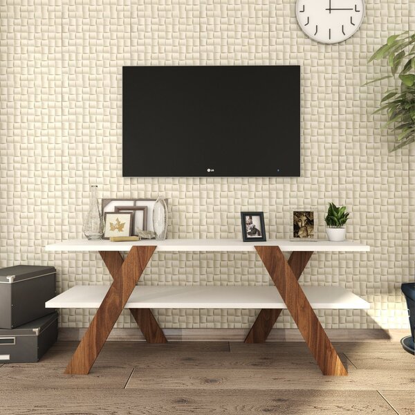 ASIR TV stolík BASIC biely orech