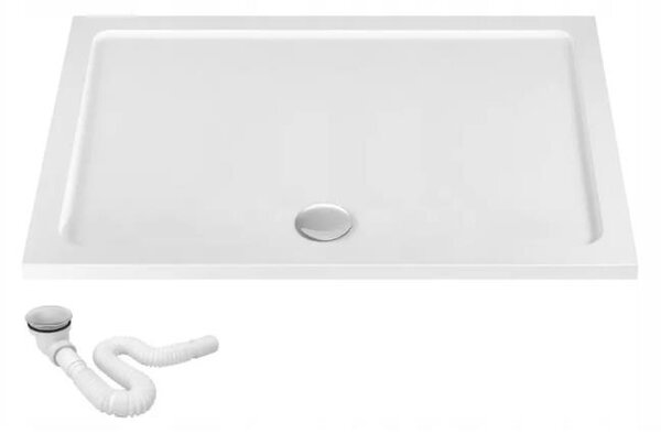 Rea BRENO - Akrylátová sprchová vanička 80 x 100 cm + sifon, biela, REA-K012Y