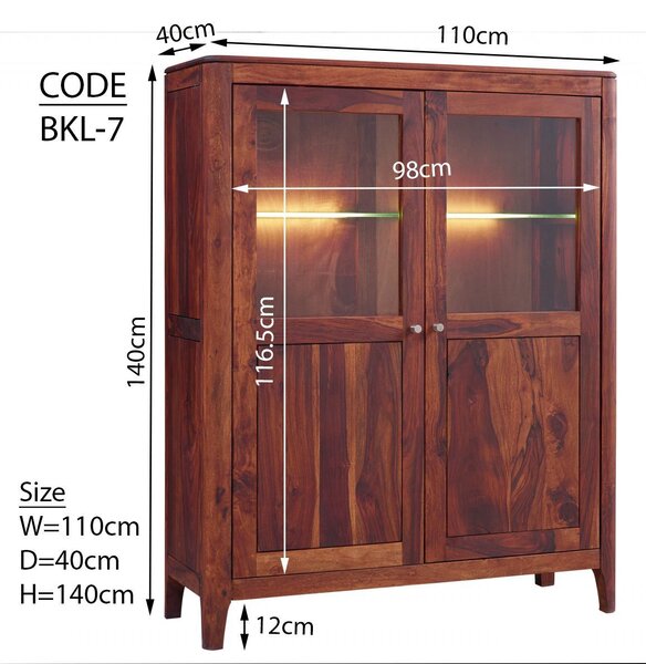 BRONX Vysoká komoda palisander 110x40x140cm orech olejovaná