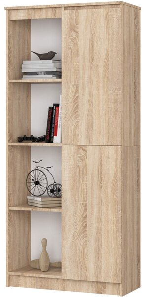 Regál R 80 cm 1 dvierka 6 poličiek dub sonoma