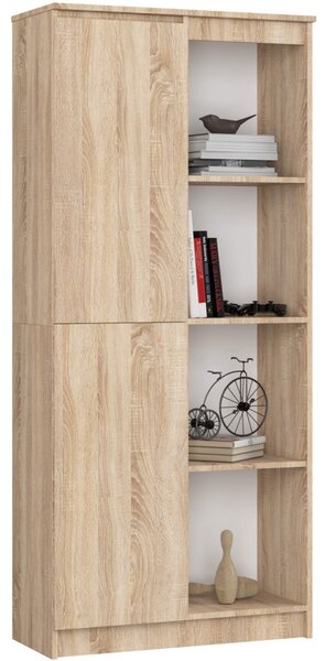 Regál R 80 cm 1 dvierka 6 poličiek dub sonoma