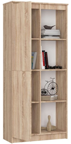Regál R 80 cm 1 dvierka 6 poličiek dub sonoma