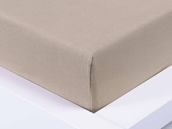 XPOSE® Jersey plachta Exclusive na vysoký matrac - kávová 180x200 cm