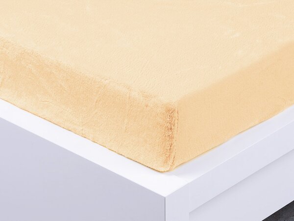 XPOSE® Mikroplyšová plachta Exclusive na vysoký matrac - vanilková 200x220 cm