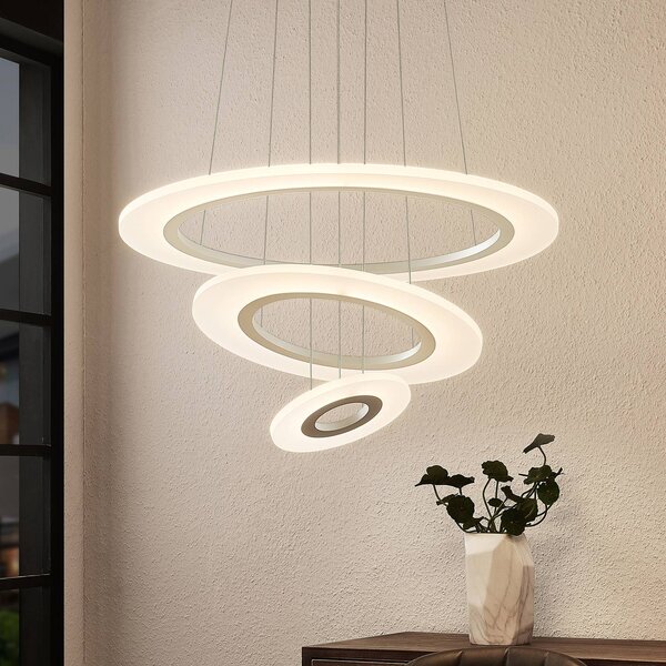 Lindby Amisu LED závesná lampa, 3 krúžky