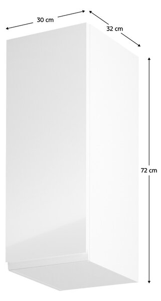 NovýNábytok.sk Horná kuchynská skrinka G30 Aurellia (biela + biely lesk) (L). Vlastná spoľahlivá doprava až k Vám domov. 1015728