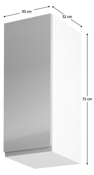 NovýNábytok.sk Horná kuchynská skrinka G30 Aurellia (biela + sivý lesk) (L). Vlastná spoľahlivá doprava až k Vám domov. 1015800
