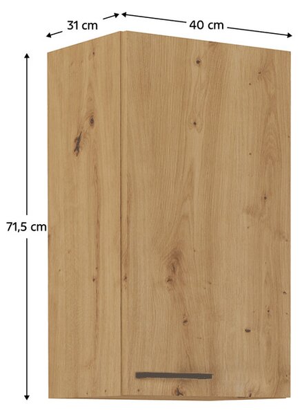 NovýNábytok.sk Horná kuchynská skrinka Meriel 40 G-72 1F (dub artisan). Vlastná spoľahlivá doprava až k Vám domov. 1033988