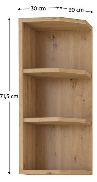 NovýNábytok.sk Horný kuchynský regál Meriel 30 G-72 ZAK (dub artisan). Vlastná spoľahlivá doprava až k Vám domov. 1034003